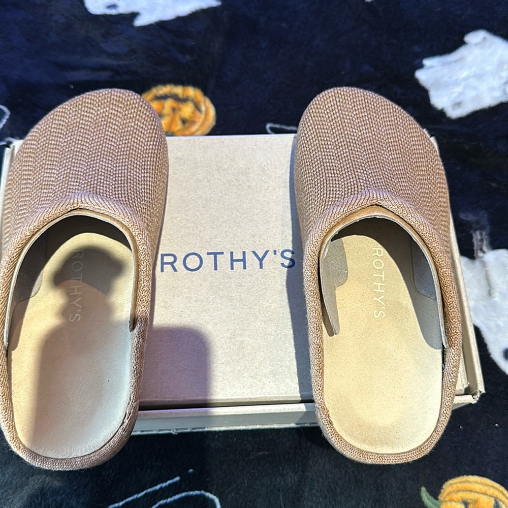 Rothy’s teak herringbone clogs